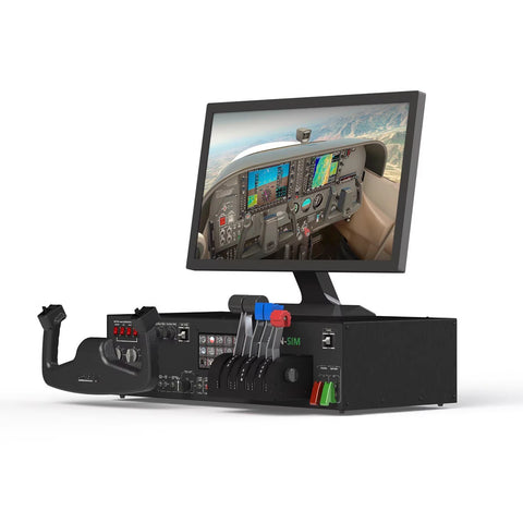Desktop Flight Sim Control Metal Housing Panel with Integrated Display & PC for Windows, Compatible with X-Plane MSFS, D40/D42/172 Aircraft Models (Pre order: 35 days)