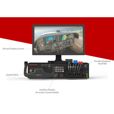 Desktop Flight Sim Control Metal Housing Panel with Integrated Display & PC for Windows, Compatible with X-Plane MSFS, D40/D42/172 Aircraft Models (Pre order: 35 days)