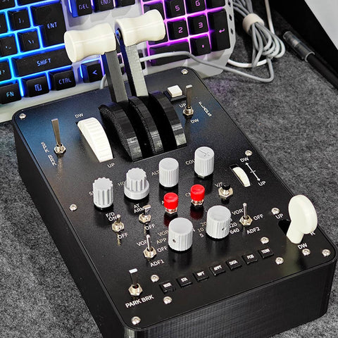 Dual-Throttle Axis Flight Simulator Throttle Quadrant with Reverse Thrust Switch for MSFS2020, Windows PC - Compatible with PMDG 73x-800/900