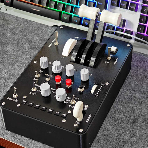 Dual-Throttle Axis Flight Simulator Throttle Quadrant with Reverse Thrust Switch for MSFS2020, Windows PC - Compatible with PMDG 73x-800/900