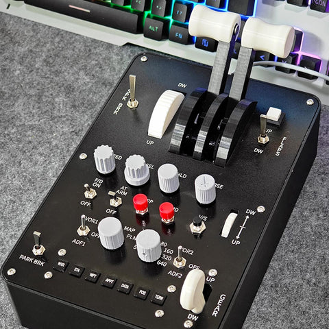 Dual-Throttle Axis Flight Simulator Throttle Quadrant with Reverse Thrust Switch for MSFS2020, Windows PC - Compatible with PMDG 73x-800/900