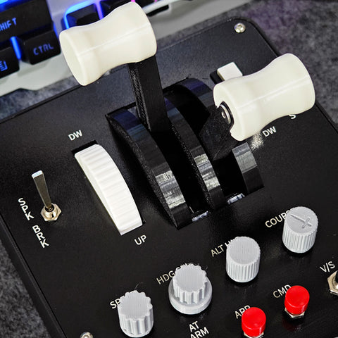 Dual-Throttle Axis Flight Simulator Throttle Quadrant with Reverse Thrust Switch for MSFS2020, Windows PC - Compatible with PMDG 73x-800/900