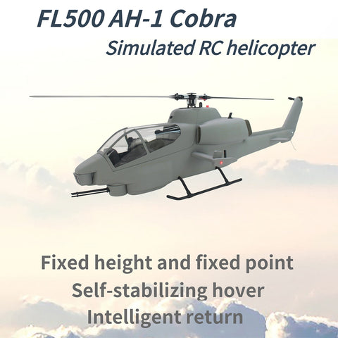 FL500 AH-1 500-Class 2.4G 6CH Scale RC Helicopter Model with FLISHRC L7 Flight Controller, 4-Mode Positioning GPS, Realistic Cockpit (RTF Version)