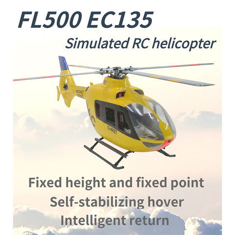 FL500 EC135 500-Class 2.4G 6CH Scale RC Helicopter with FLISHRC L7 Flight Controller and 4-Mode Positioning GPS(RTF Version)