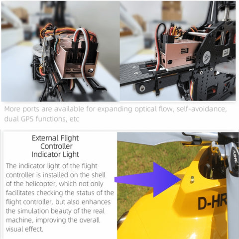 FL500 EC135 500-Class 2.4G 6CH Scale RC Helicopter with FLISHRC L7 Flight Controller and 4-Mode Positioning GPS(RTF Version)