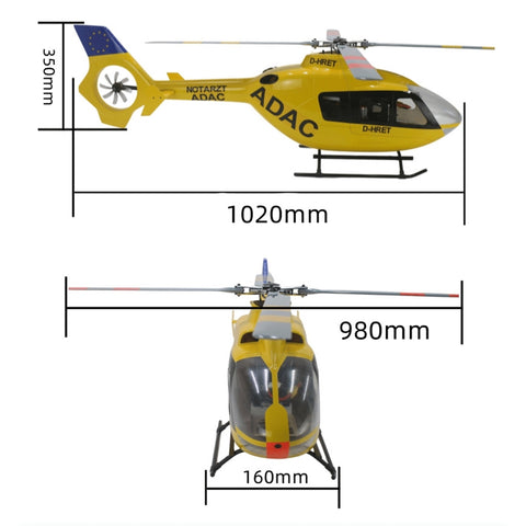FL500 EC135 500-Class 2.4G 6CH Scale RC Helicopter with FLISHRC L7 Flight Controller and 4-Mode Positioning GPS(RTF Version)