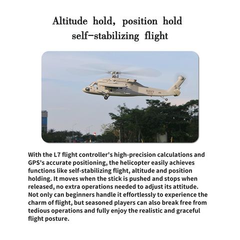 FL500 SH-60 500-Class 2.4G 6CH Scale RC Helicopter Model with FLISHRC L7 Flight Controller, 4-Mode Positioning GPS, Realistic Cockpit (RTF Version)