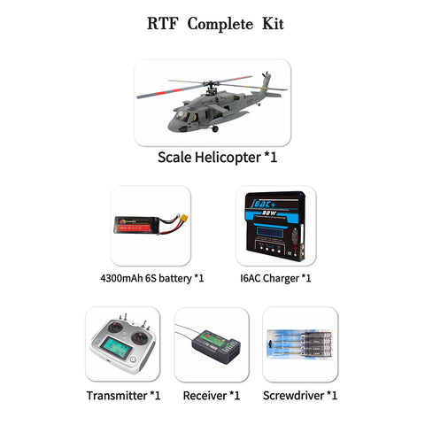 FL500 SH-60 500-Class 2.4G 6CH Scale RC Helicopter Model with FLISHRC L7 Flight Controller, 4-Mode Positioning GPS, Realistic Cockpit (RTF Version)