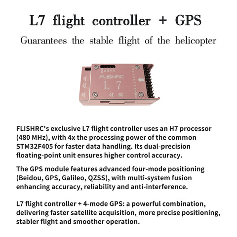 FL500 UH-1 Huey 500-Class 2.4G 6CH Scale RC Helicopter Model with FLISHRC L7 Flight Controller, 4-Mode Positioning GPS (RTF Version)