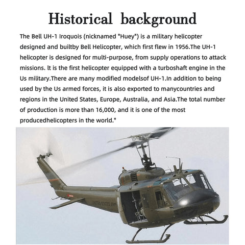 FL500 UH-1 Huey 500-Class 2.4G 6CH Scale RC Helicopter Model with FLISHRC L7 Flight Controller, 4-Mode Positioning GPS (RTF Version)