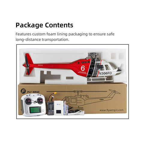 FLYWING Bell206 V3/V4 470 CLASS RC Helicopter With ACE Flight Controller GPS RTF