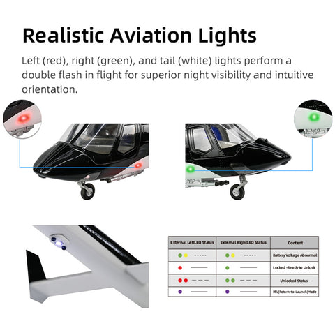FLYWING Bell222 2.4G 6CH 470-Class RC Helicopter with with Retractable Landing Gear, GPS & ACE FC (RTF)