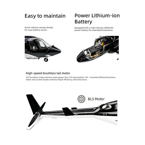 FLYWING Bell222 2.4G 6CH 470-Class RC Helicopter with with Retractable Landing Gear, GPS & ACE FC (RTF)