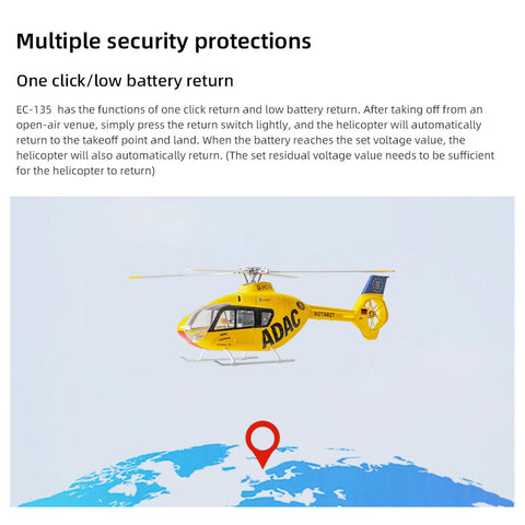 FLYWING EC135 470 Class 2.4G 6CH RC Helicopter – GPS & H1 Flight Controller (Pre-sale)