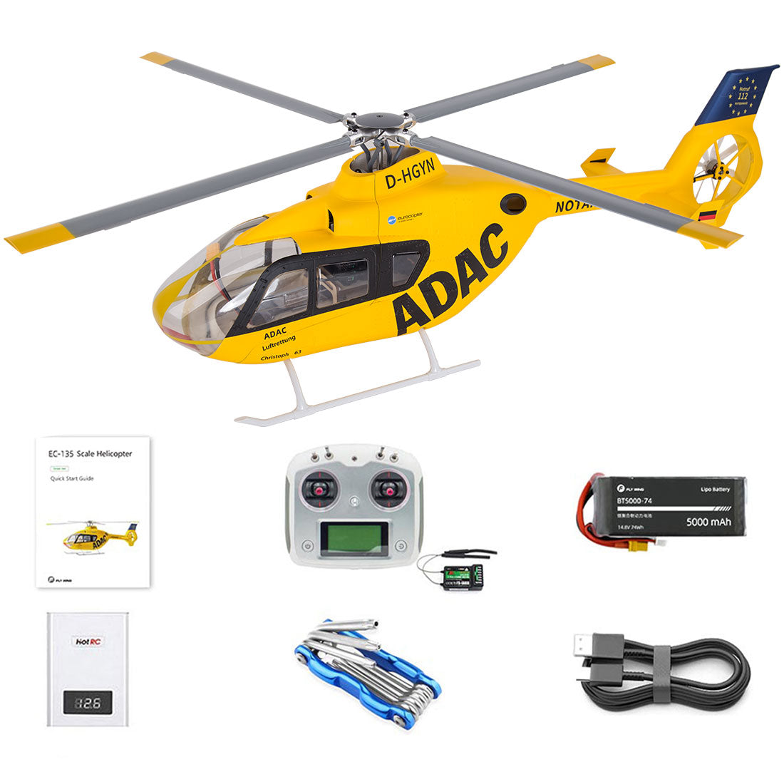 FLYWING EC135 470 Class 2.4G 6CH RC Helicopter – GPS & ACE Flight Controller