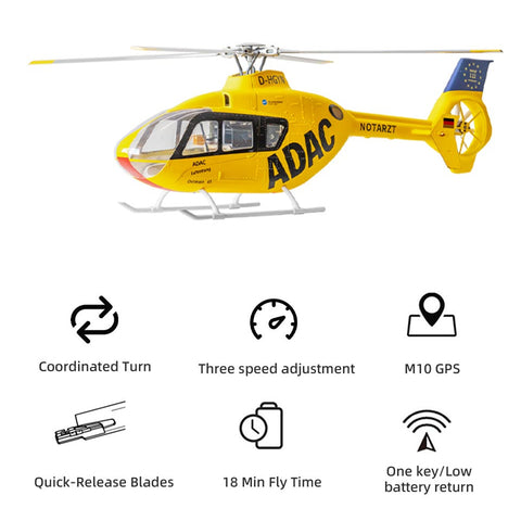 FLYWING EC135 470 Class 2.4G 6CH RC Helicopter – GPS & ACE Flight Controller