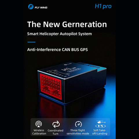 FLYWING H1 Pro Autopilot System, Independent Suspended IMU Expandable Duall GNSS Flight Control Module for H3/HR3 Swashplate Flybarless Helicopters