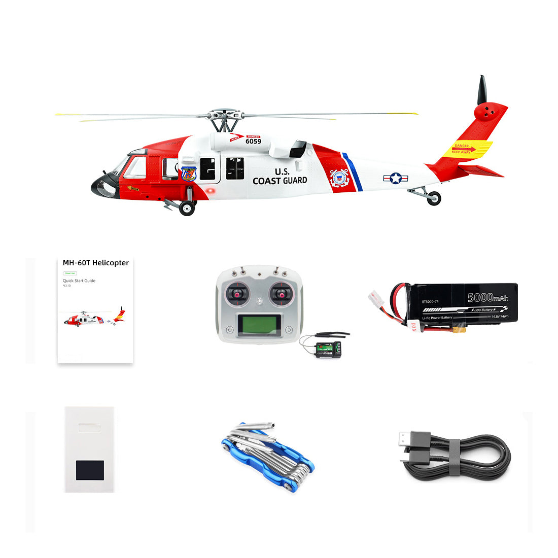 FLYWING MH-60 2.4G 6CH 470-Class Military RC Helicopter with ACE Flight Controller, GPS Positioning & Left/Right-Hand Control (RTF Version) - Pre-sale