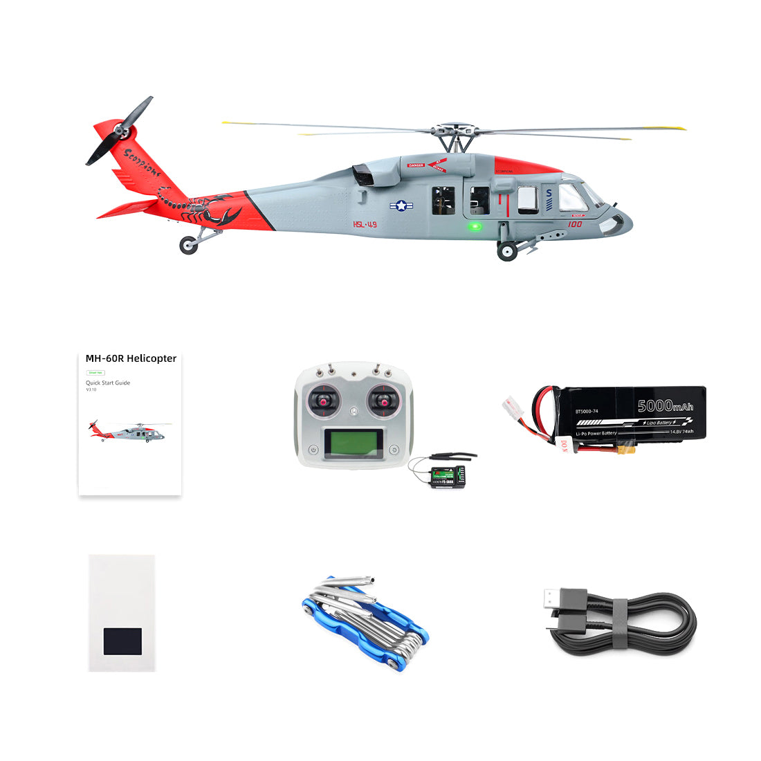 FLYWING MH-60 2.4G 6CH 470-Class Military RC Helicopter with ACE Flight Controller, GPS Positioning & Left/Right-Hand Control (RTF Version) - Pre-sale
