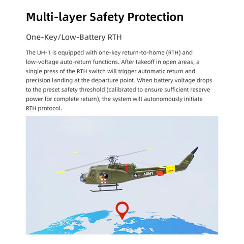 FLYWING UH-1 V4 Upgrade Version Class 470 6CH GPS RC Helicopter With ACE Flight Controller