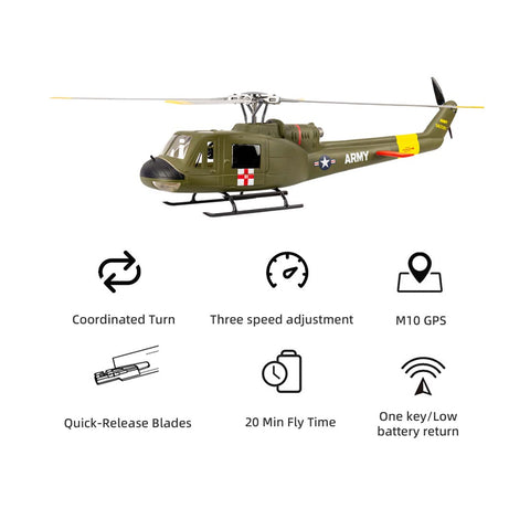 FLYWING UH-1 V4 Upgrade Version Class 470 6CH GPS RC Helicopter With ACE Flight Controller
