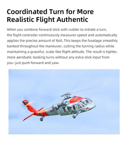 FLYWING MH-60 2.4G 6CH 470-Class Military RC Helicopter with ACE Flight Controller, GPS Positioning & Left/Right-Hand Control (RTF Version)