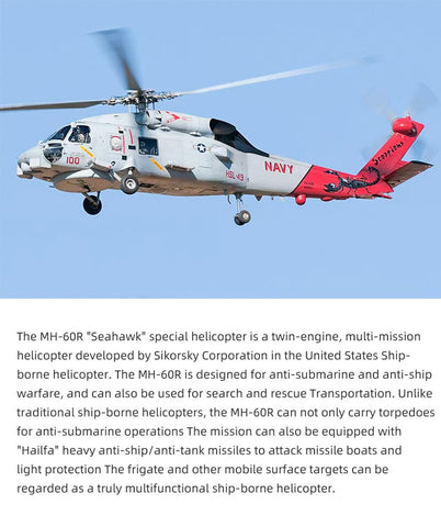 FLYWING MH-60 2.4G 6CH 470-Class Military RC Helicopter with ACE Flight Controller, GPS Positioning & Left/Right-Hand Control (RTF Version)