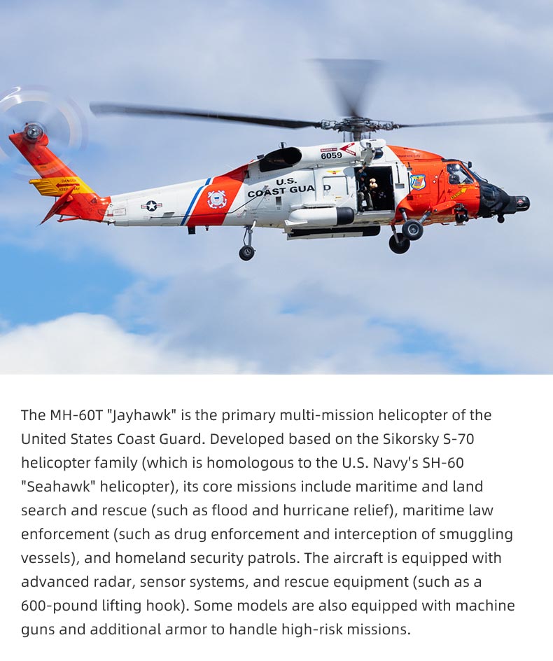 FLYWING MH-60 2.4G 6CH 470-Class Military RC Helicopter with ACE Flight Controller, GPS Positioning & Left/Right-Hand Control (RTF Version)