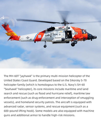 FLYWING MH-60 2.4G 6CH 470-Class Military RC Helicopter with ACE Flight Controller, GPS Positioning & Left/Right-Hand Control (RTF Version)