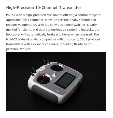 FLYWING MH-60 2.4G 6CH 470-Class Military RC Helicopter with ACE Flight Controller, GPS Positioning & Left/Right-Hand Control (RTF Version)