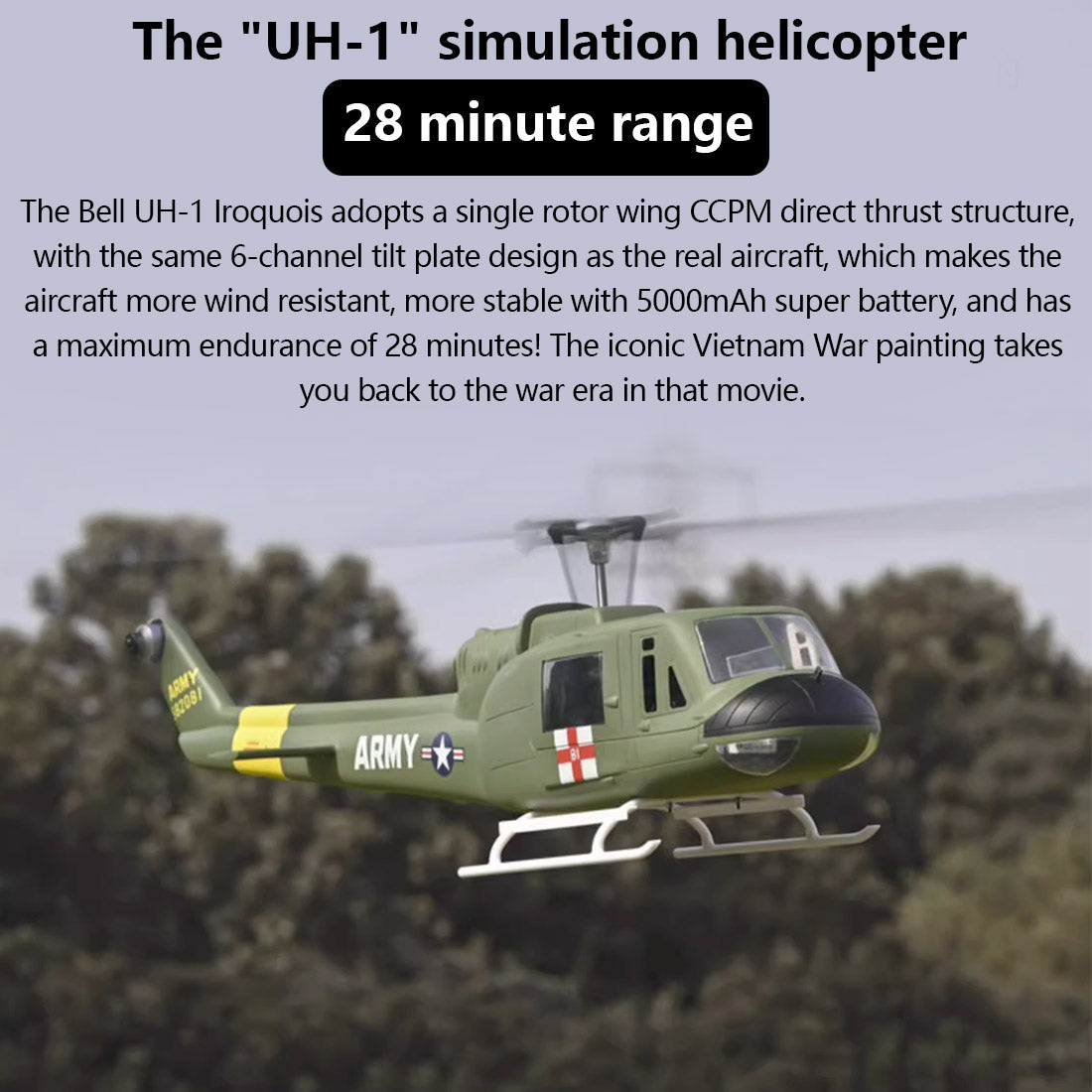 Flywing UH1 V3 Huey 470 6CH Brushless GPS RC Helicopter RTF | RTRhobby