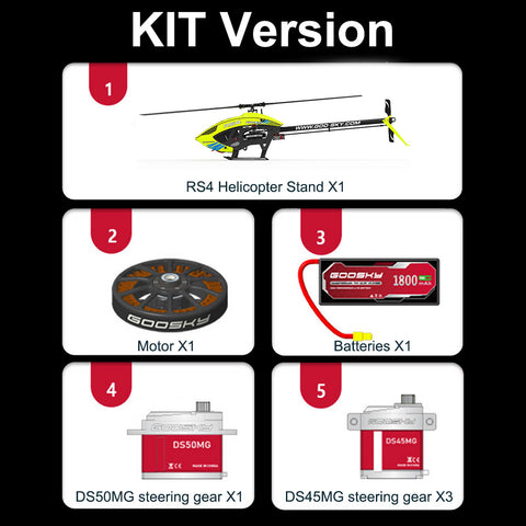 Goosky RS4 RC 3D Tail Variable-Pitch Stunt Helicopter KIT | RTRhobby