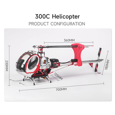 JCZK 300C PRO 2.4G 12CH Flybarless RC Helicopter Model with H1 PRO Smart Flight Control and GPS Positioning