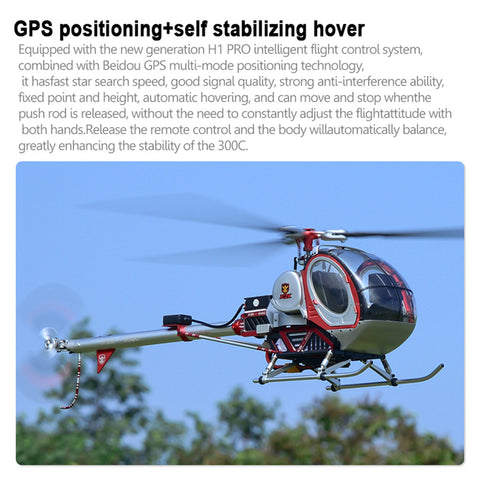 JCZK 300C PRO 2.4G 12CH Flybarless RC Helicopter Model with H1 PRO Smart Flight Control and GPS Positioning