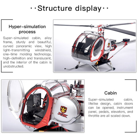 JCZK 300C PRO 2.4G 12CH Flybarless RC Helicopter Model with H1 PRO Smart Flight Control and GPS Positioning