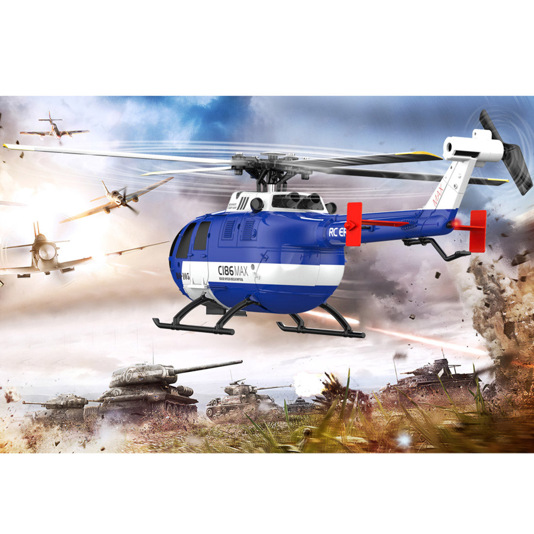 RC ERA C186MAX BO105 Gunship Flybarless RC Helicopter RTF | RTRhobby