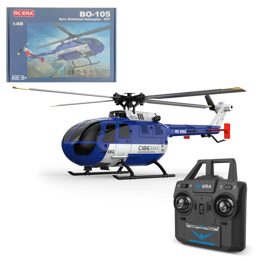 RC ERA C186MAX BO105 Gunship Flybarless RC Helicopter RTF | RTRhobby