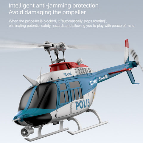 C138PRO 1/33 Scale Bell 206 2.4G 6CH Flybarless Single-Rotor RC Helicopter Model with One-Touch Inverted Flight (RTF Version/Police Livery)