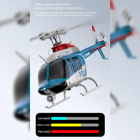 C138PRO 1/33 Scale Bell 206 2.4G 6CH Flybarless Single-Rotor RC Helicopter Model with One-Touch Inverted Flight (RTF Version/Police Livery)