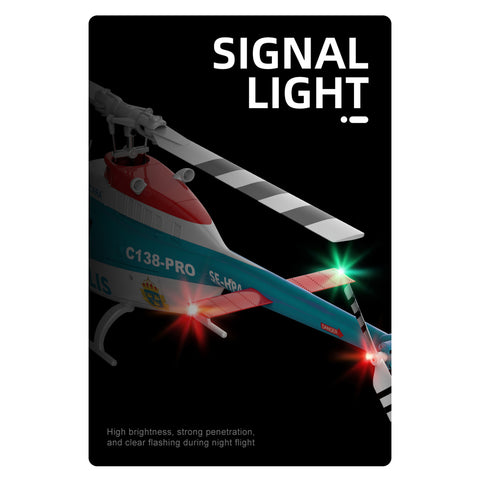 C138PRO 1/33 Scale Bell 206 2.4G 6CH Flybarless Single-Rotor RC Helicopter Model with One-Touch Inverted Flight (RTF Version/Police Livery)