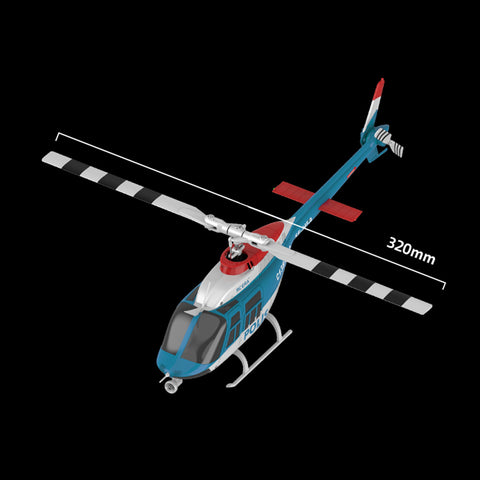 C138PRO 1/33 Scale Bell 206 2.4G 6CH Flybarless Single-Rotor RC Helicopter Model with One-Touch Inverted Flight (RTF Version/Police Livery)