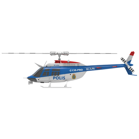 C138PRO 1/33 Scale Bell 206 2.4G 6CH Flybarless Single-Rotor RC Helicopter Model with One-Touch Inverted Flight (RTF Version/Police Livery)