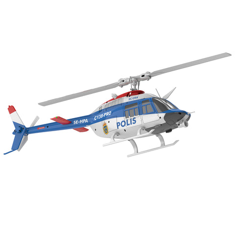 C138PRO 1/33 Scale Bell 206 2.4G 6CH Flybarless Single-Rotor RC Helicopter Model with One-Touch Inverted Flight (RTF Version/Police Livery)
