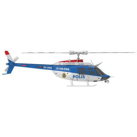 C138PRO 1/33 Scale Bell 206 2.4G 6CH Flybarless Single-Rotor RC Helicopter Model with One-Touch Inverted Flight (RTF Version/Police Livery)