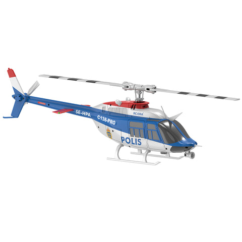 C138PRO 1/33 Scale Bell 206 2.4G 6CH Flybarless Single-Rotor RC Helicopter Model with One-Touch Inverted Flight (RTF Version/Police Livery)