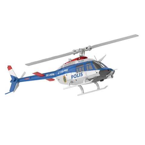 C138PRO 1/33 Scale Bell 206 2.4G 6CH Flybarless Single-Rotor RC Helicopter Model with One-Touch Inverted Flight (RTF Version/Police Livery)