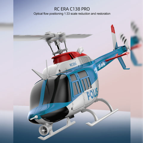 C138PRO 1/33 Scale Bell 206 2.4G 6CH Flybarless Single-Rotor RC Helicopter Model with One-Touch Inverted Flight (RTF Version/Police Livery)