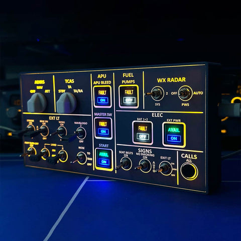 Rowsfire A102 A35X/A32X mini Light OVHD OVERHEAD Panel for MSFS 2020/2024 (Backlit Edition) - Compatible with FENIX, FBW & ini - Windows Flight Sim Home Cockpit