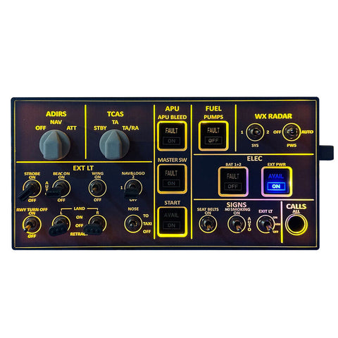 Rowsfire A102 A35X/A32X mini Light OVHD OVERHEAD Panel for MSFS 2020/2024 (Backlit Edition) - Compatible with FENIX, FBW & ini - Windows Flight Sim Home Cockpit
