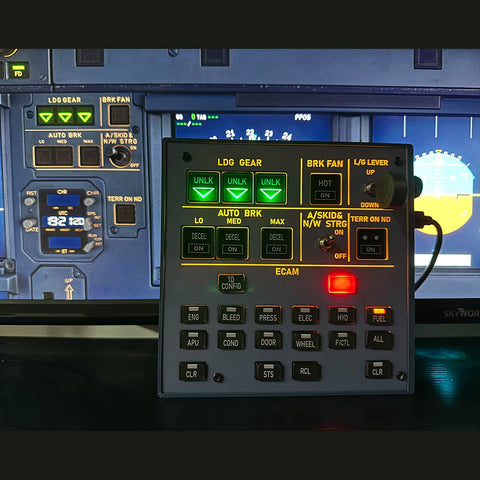 Rowsfire A103 A32X/A31X/A350/XECAM HOME COCKPIT Landing Gear Indicator Integrated Panel for MSFS 2020/2024 - Compatible with Fenix, FBW & ini